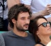 Laure Manaudou et Jérémy Frérot (du groupe Fréro Delavega) - People dans les tribunes lors de la finale des Internationaux de tennis de Roland-Garros à Paris, le 7 juin 2015.