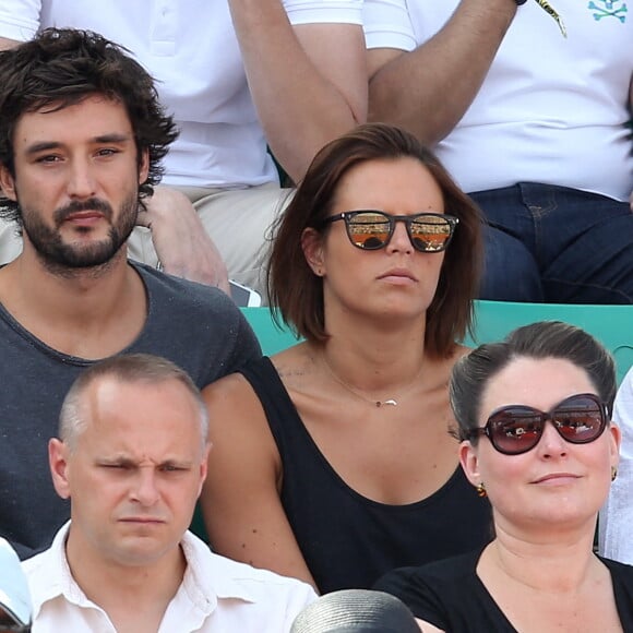 Laure Manaudou et Jérémy Frérot - People dans les tribunes lors de la finale des Internationaux de tennis de Roland-Garros à Paris, le 7 juin 2015.