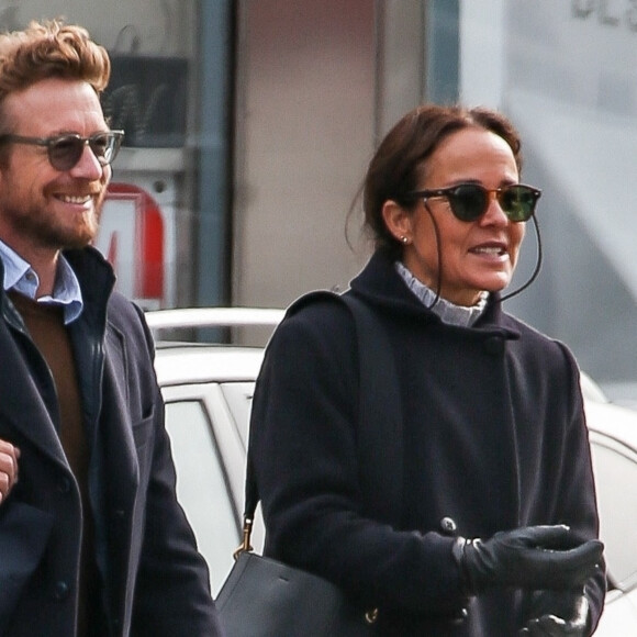 Exclusif - Simon Baker et his wife Rebecca Rigg se promènent dans les rues de New York le 19 janvier 2019