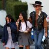 Exclusif - Laeticia Hallyday et ses filles Jade et Joy font du shopping à Santa Monica.
