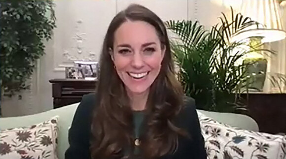 Catherine (Kate) Middleton, duchesse de Cambridge, parle de l'enseignement à domicile avec les parents, le 28 janvier 2021.