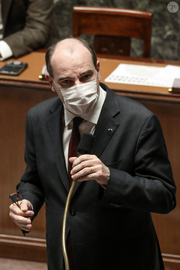 Jean Castex, premier ministre lors de la séance de questions au gouvernement à l'Assemblée Nationale à Paris le 2 février 2021. © Stéphane Lemouton / Bestimage