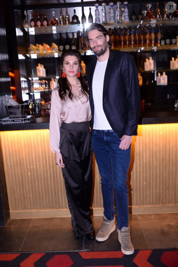 Camille Lacourt et sa compagne Alice Detollenaere (Miss Bourgogne 2010) - Soirée de lancement de "Chez Blue" au club "Boum Boum" situé dans le prestigieux 8eme arrondissement de Paris le 30 janvier 2020. © Rachid Bellak/Bestimage