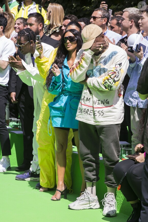 Kim Kardashian et Kanye West - Défilé de mode printemps-été 2019 "Louis Vuitton" à Paris. Le 21 juin 2018 © Olivier Borde / Bestimage