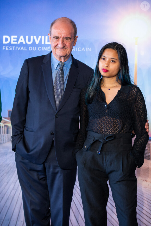 Pierre Lescure et sa fille Anna, - Photocall du film " Pierre et Lescure" lors du 46ème Festival du Cinéma Américain de Deauville. Le 5 septembre 2020 © Oliver Borde / Bestimage