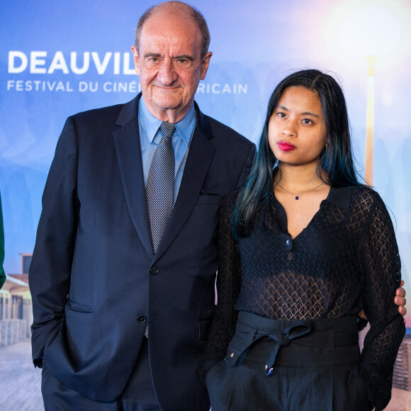 Pierre Lescure et sa fille Anna, - Photocall du film " Pierre et Lescure" lors du 46ème Festival du Cinéma Américain de Deauville. Le 5 septembre 2020 © Oliver Borde / Bestimage