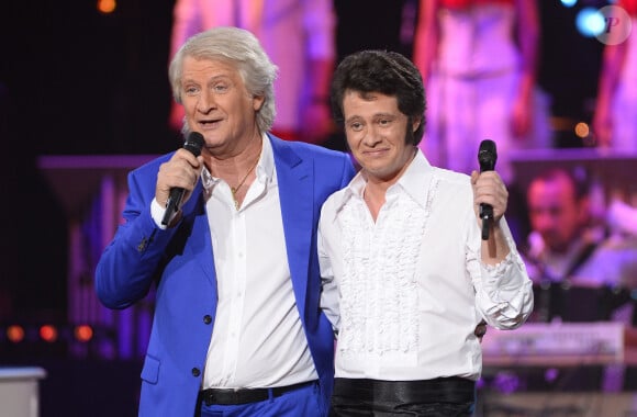 Exclusif - Patrick Sébastien et Jonathan Dassin - Patrick Sébastien fête ses 40 ans de scène à l'Olympia à Paris, le 14 novembre 2014.