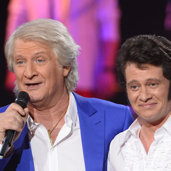 Exclusif - Patrick Sébastien et Jonathan Dassin - Patrick Sébastien fête ses 40 ans de scène à l'Olympia à Paris, le 14 novembre 2014.