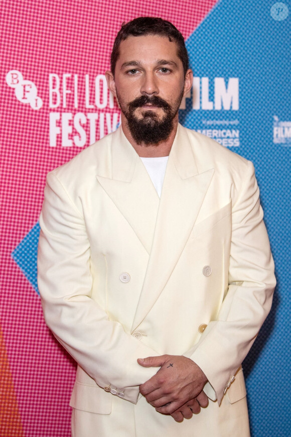 Shia LaBeouf à la première du film "Honey Boy" lors de la 63ème édition du festival BFI du film de Londres au cinéma Odeon Luxe Leicester Square à Londres, Royaume Uni, le 6 octobre 2019. 