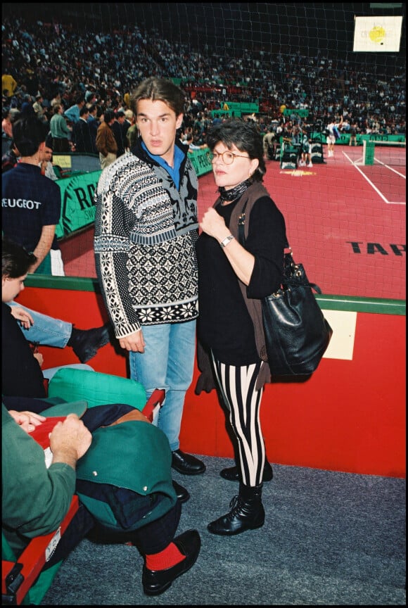 Benjamin Castaldi et sa mère Catherine Allégret à l'Open de Paris en 1995.