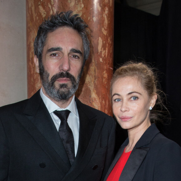 Emmanuelle Béart (habillée par Dior) et Frédéric Chaudier - Arrivées des personnalités à la 41ème cérémonie des César au théatre du Chatelet à Paris le 26 février 2016. © Olivier Borde / Dominique Jacovides / Bestimage 