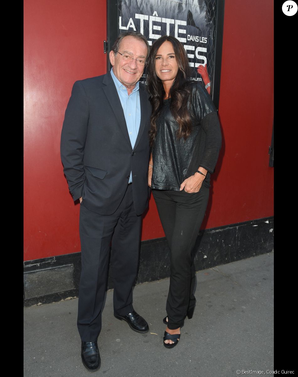 Jean-Pierre Pernaut et sa femme Nathalie Marquay - Les célébrités lors de la générale de la pièce de théâtre "La Tête Dans Les Etoiles" au Théâtre de la Gaîté-Montparnasse à Paris, France, le 24 mai 2018. © Coadic Guirec/Bestimage