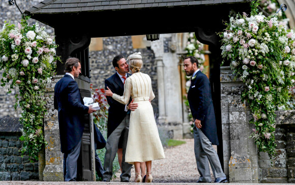 Spencer Matthews, Donna Air et James Middleton - Mariage de Pippa Middleton et James Matthew, en l'église St Mark Englefield, Berkshire, Royaume Uni, le 20 mai 2017.