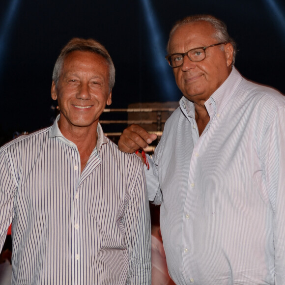 Daniel Moyne et Gérard Louvin à la 3ème édition de la "Fight Night" à Saint-Tropez. Les plus grands noms de la Boxe Thaï et du Kick-Boxing mondiaux se sont affrontés sur le ring, au milieu de La Citadelle.