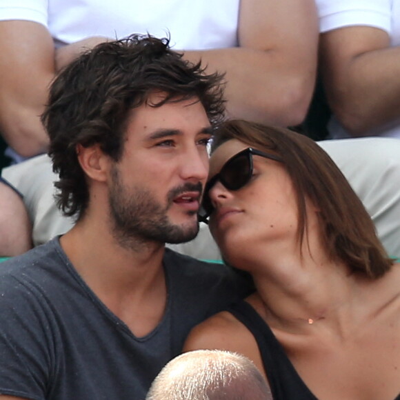 Laure Manaudou et son compagnon Jérémy Frérot dans les tribunes lors de la finale des Internationaux de tennis de Roland-Garros