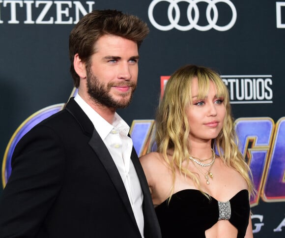 Miley Cyrus et son mari Liam Hemsworth - Avant-première du film "Avengers : Endgame" à Los Angeles, le 22 avril 2019. 