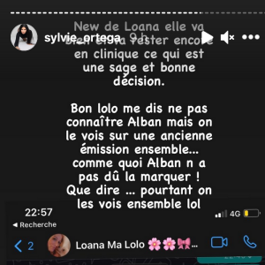 Sylvie Ortega donne des nouvelles de Loana via sa story Instagram