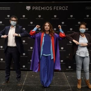 L'actrice Victoria Abril assiste à une conférence de presse pour son prix honorifique Feroz au Cetro de Arte de Alcobendas à Madrid, Espagne.