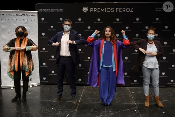 L'actrice Victoria Abril assiste à une conférence de presse pour son prix honorifique Feroz au Cetro de Arte de Alcobendas à Madrid, Espagne.