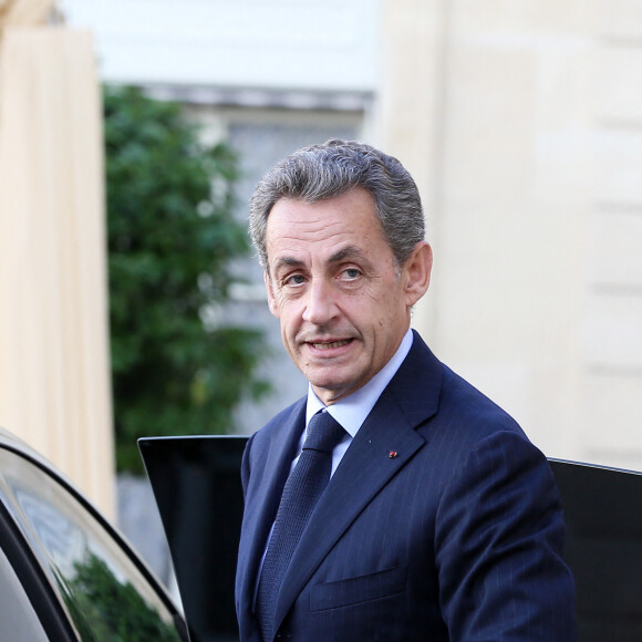 Nicolas Sarkozy - Le président de la République française a reçu les membres de la délégation française de Paris2024 ainsi que ses deux prédécesseurs au palais de l'Elysée à Paris, France, le 16 septembre 2017. © Dominique Jacovides/Bestimage