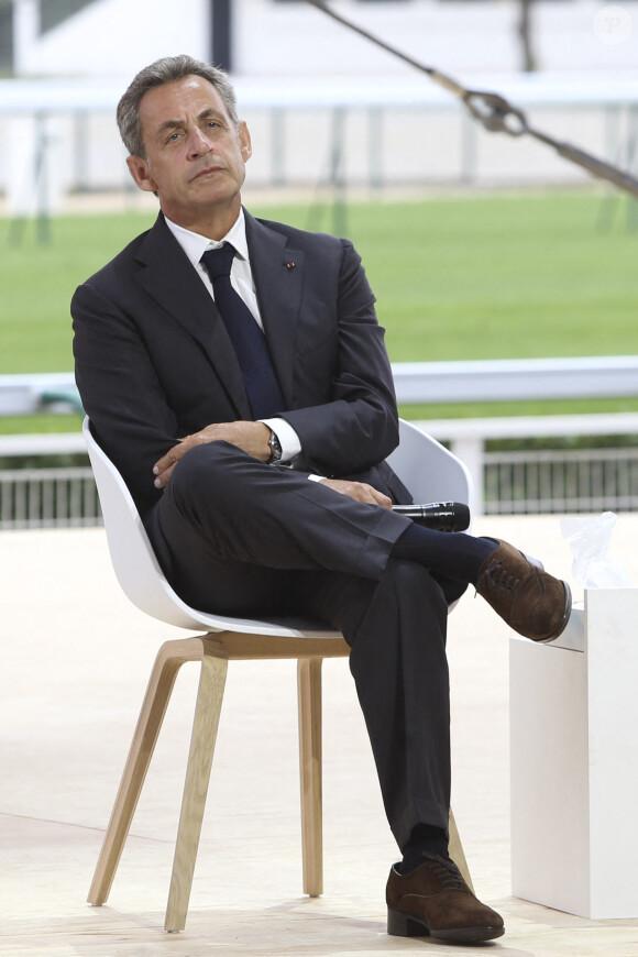 Nicolas Sarkozy - Université d'été du Medef rebaptisée "La Rencontre des Entrepreneurs de France" à l'hippodrome de Longchamp le 29 août 2019. © Michael Baucher / Panoramic / Bestimage