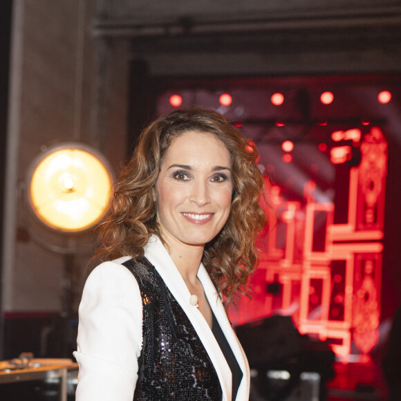 Exclusif - Marie-Sophie Lacarrau - Backstage de l'enregistrement de l'émission "100 ans de comédies musicales pour le Sidaction", diffusée le 2 avril sur France 2. Le 10 mars 2020 © Moreau-Perusseau / Bestimage