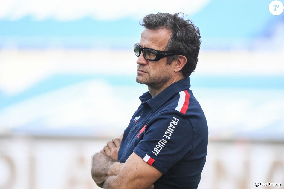 Fabien Galthié lors du match de rugby Italie - France à Rome, le 6 février 2021.