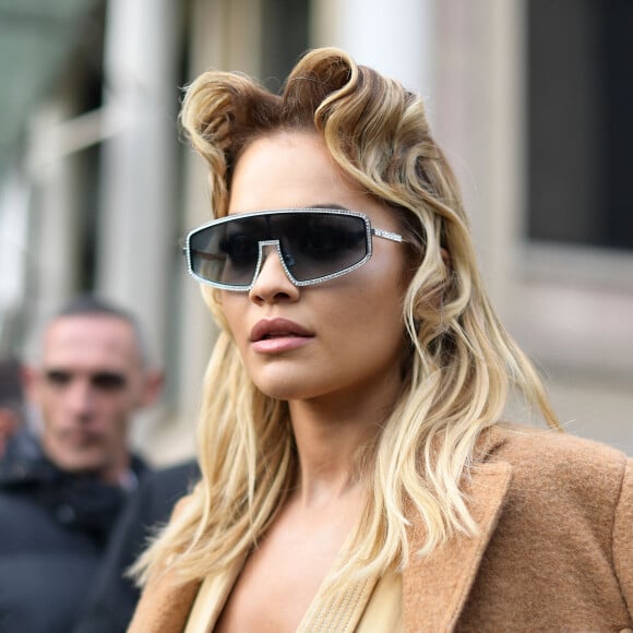 Rita Ora au défilé Miu Miu collection prêt-à-porter Automne/Hiver 2020-2021 lors de la Fashion Week à Paris le 3 mars 2020.