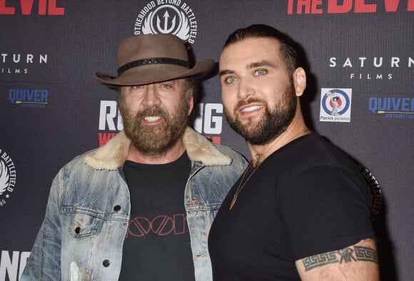 Nicolas Cage et son fils Weston Cage - Avant-première du film "Running with the Devil" à Beverly Hills, Los Angeles, le 16 septembre 2019. 