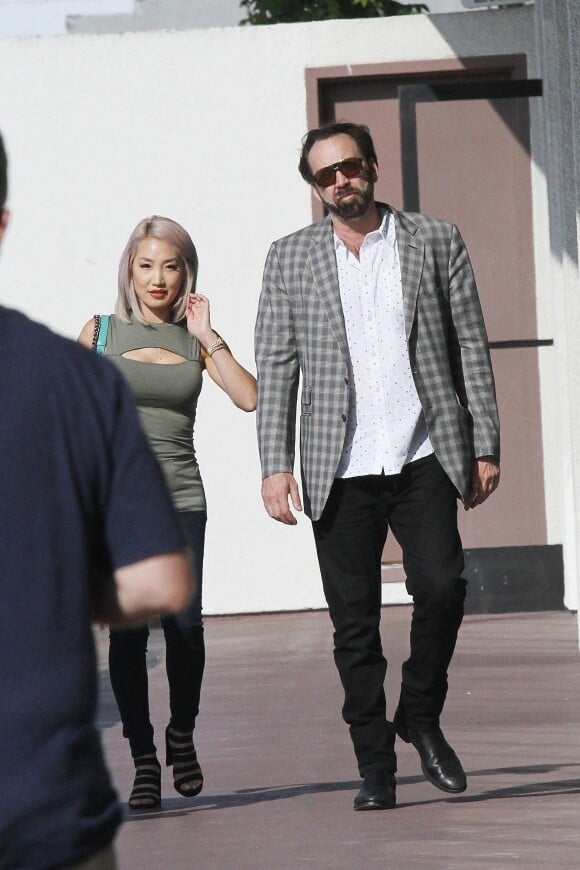 Exclusif  - Nicolas Cage retrouve son ex femme Alice Kim pour une virée shopping avec leur fils Kal-El Coppola Cage à Los Angeles. Le 5 juin 2019 