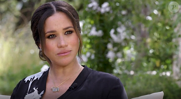 Meghan Markle lors de son interview avec Oprah Winfrey sur CBS.