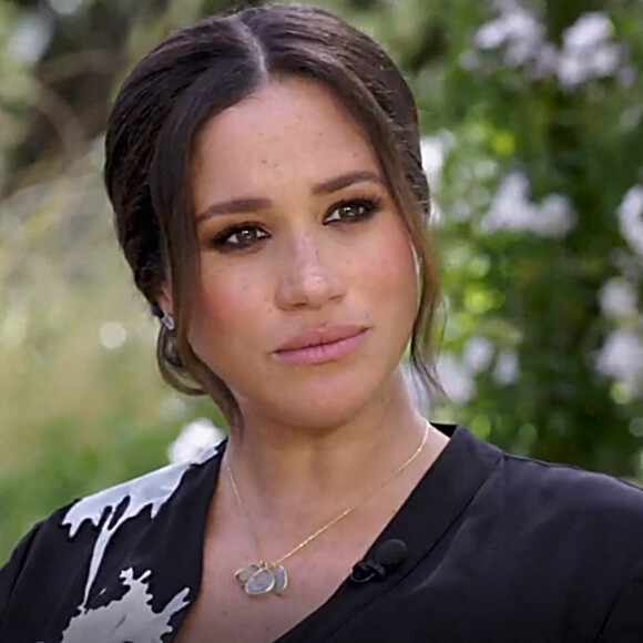 Meghan Markle lors de son interview avec Oprah Winfrey sur CBS.