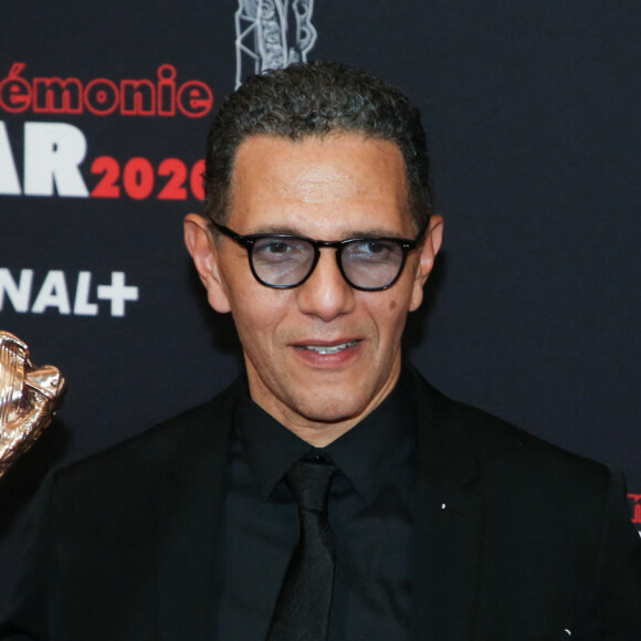 Roschdy Zem, César du meilleur acteur pour le rôle de Yacoub Daoud dans "Roubaix, une lumière - Pressroom de la 45ème cérémonie des César à la salle Pleyel à Paris. @Dominique Jacovides / Olivier Borde / Bestimage