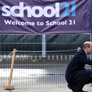 Le prince William en sortie dans une école près de Londres, le 11 mars 2021.