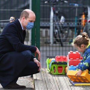 Le prince William en sortie dans une école près de Londres, le 11 mars 2021.