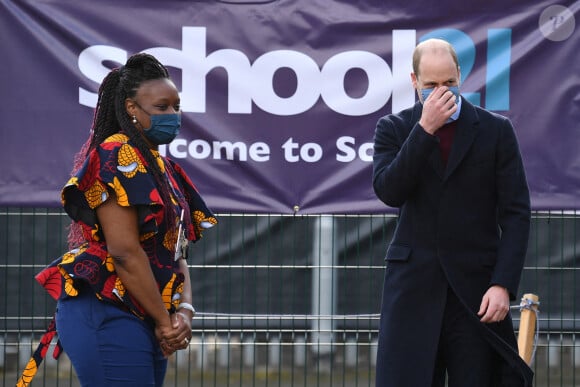 Le prince William en sortie dans une école près de Londres, le 11 mars 2021.