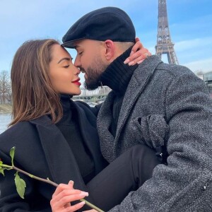 Nabilla Benattia et Thomas Vergara amoureux à Paris, le 14 février 2021