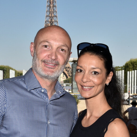 Exclusif - Frank Leboeuf et sa femme Chrislaure Nollet - People lors du Longines Paris Eiffel Jumping au Champ de Mars à Paris, le 6 juillet 2018. © Veeren/Borde/Bestimage