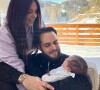 Laura Lempika avec son fiancé Nikola Lozina et son fils Zlatan, le 28 janvier 2021