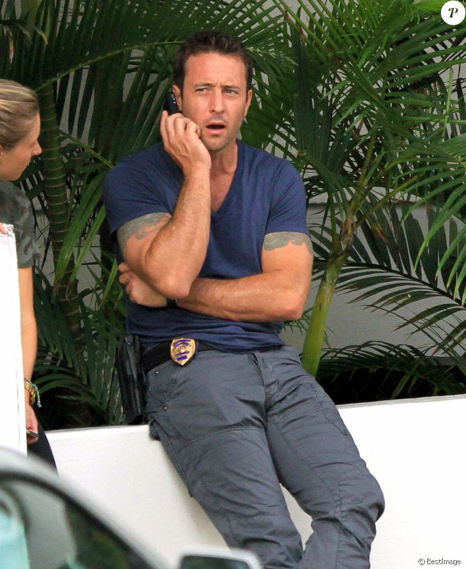 Exclusif - Alex O'Loughlin, Dcott Caan et William Baldwin sur le tournage de "Hawaii Five-O" a Hawaii, le 5 decembre 2012.