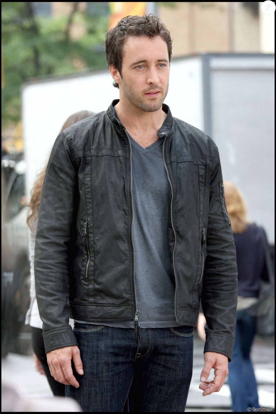 Alex O'Loughlin sur le tournage du film Le plan B à New York.