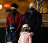 Le prince Albert II de Monaco, sa femme la princesse Charlene et leurs enfants le prince héréditaire Jacques et la princesse Gabriella durant la célébration de la Sainte Dévote, Sainte patronne de Monaco, à Monaco le 26 janvier 2021. © Olivier Huitel / Pool Monaco /Bestimage