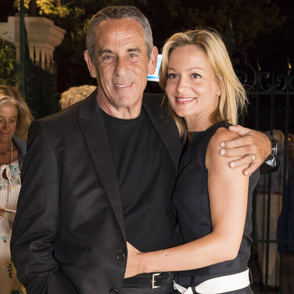 Exclusif - Thierry Ardisson et sa femme Audrey Crespo-Mara - Représentation de la pièce de théâtre "Le bac 68" lors du Festival de Ramatuelle, le 8 août 2017. © Cyril Bruneau/Festival de Ramatuelle/Bestimage