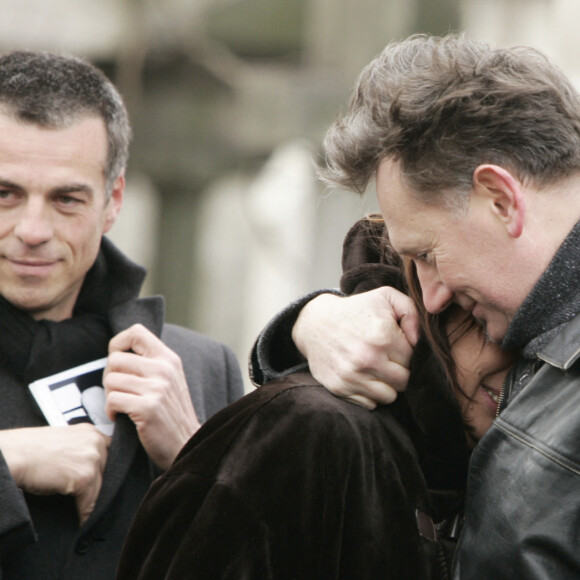 Bruno Gaccio, Michèle Bernier et Benoit Delepine - Funérailles du professeur Choron au cimetière Montparnasse