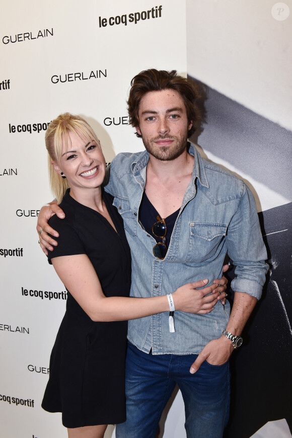 Katrina Patchett et son compagnon Valentin D'Hoore - Le coq sportif et Guerlain organisent une soirée pour célébrer le lancement de leur collaboration, au flagship le coq sportif boulevard Saint-Germain à Paris, France, le 31 mai 2017. © Rachid Bellak/Bestimage