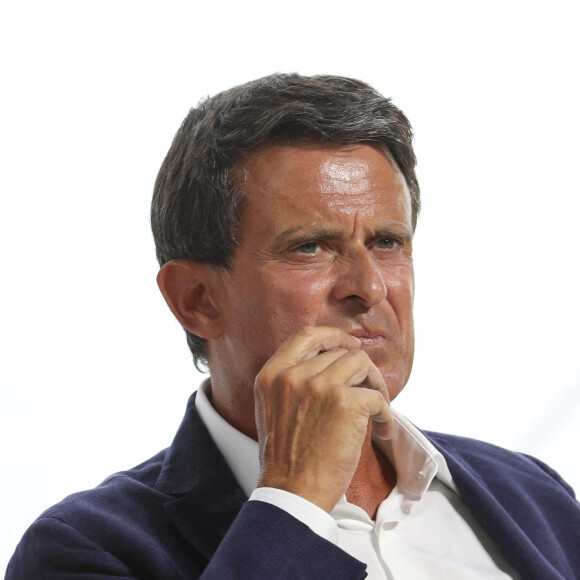 Manuel Valls, ancien premier ministre lors de la REF annuelle (Rencontre des Entrepreneurs de France), à l'Hippodrome de Longchamps, le 27 août 2020. Paris. © Stéphane Lemouton / Bestimage