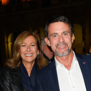 Manuel Valls et son ex-femme Anne Gravoin à la générale de la pièce "La Vraie Vie" au théâtre Edouard 7 à Paris, le 18 septembre 2017. © Guirec Coadic/Bestimage 