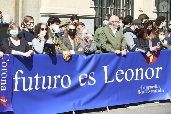 La princesse Leonor d'Espagne reçoit un accueil chaleureux à son arrivée au 30ème anniversaire de l'institut Cervantes à Madrid le 24 mars 2021. © Jack Abuin/ZUMA Wire / Bestimage