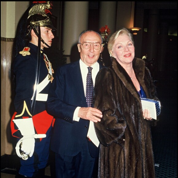 Loulou Gasté et Line Renaud à Paris, le 11 novembre 1987.