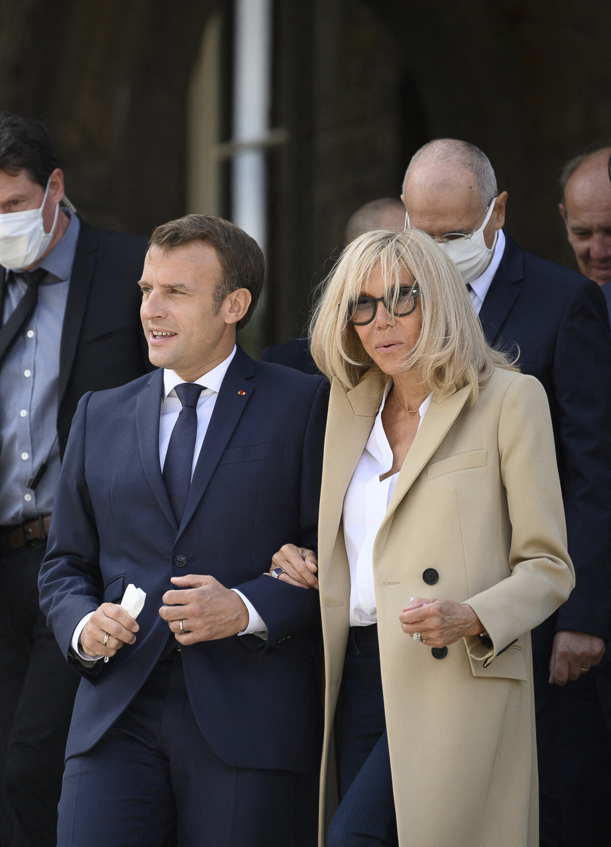 Photo : Le Président de la République Emmanuel Macron et sa femme la ...